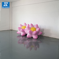 Modèles géants de fleurs de lotus gonflables Modèle de décoration publicitaire pour centre commercial Événement Grands ballons gonflés à fleurs de lotus