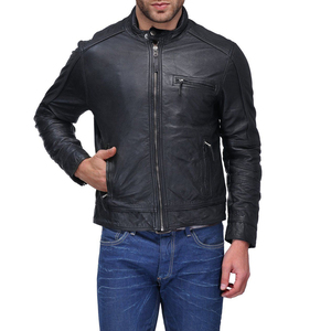 Veste universitaire en cuir de vache souple et confortable de qualité supérieure, à col montant, à capuche, avec broderie sur le devant, design personnalisé, vintage pour homme - Product Image 1