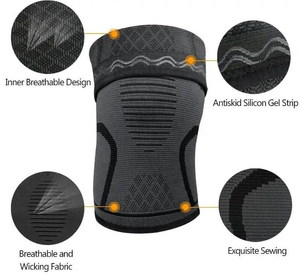 Manchons de genou de compression longs, chauds et respirants, en Spandex et Néoprène, anti-UV, séchage rapide, unisexe, pour la protection personnalisée, la gym et les activités de plein air - Product Image 2