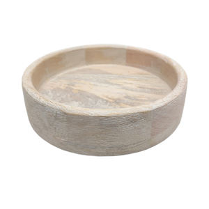 Cuenco de fruta de forma redonda de madera decorativo elegante para utensilios de cocina de mesa, ensaladera, hogar y hoteles, cuencos para servir comida y aperitivos - Product Image 4