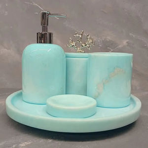 Juego de Baño de Lujo de 5 Piezas de Resina Pulida de la Mejor Calidad, Estilo Ángel, Ecológico, con Accesorios para Uso en el Hogar, Hotel o Restaurante - Product Image 5