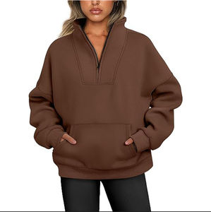 Sudadera con capucha de lana Polar cálida de Invierno para mujer Unisex, sudaderas térmicas con estampado bordado, bolsillo de canguro de otoño - Product Image 5