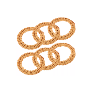 Ensemble de 6 ronds de serviette en rotin naturel bon marché pour vaisselle restaurant table boucle osier à main de haute qualité du Vietnam - Product Image 4