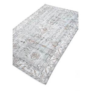 Tapis en laine noués à la main gris et noir vintage Pae-1264 – Nouveau tapis de salon rectangulaire à motifs abstraits pour couloir et maison - Product Image 2