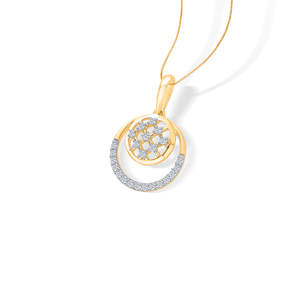 Collier pendentif en or rose, perle et diamant pour femme, chaîne en platine plaquée rhodium - Product Image 4