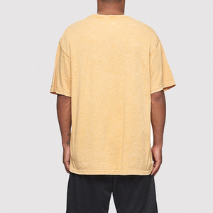 เสื้อยืดผ้าฝ้าย100% แขนสั้นทรงหลวมสำหรับผู้ชายเสื้อยืดซักกรดใช้ได้ทั้งชายและหญิง - Product Image 2