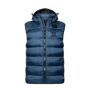 Meilleure vente directe d'usine manteau d'hiver de haute qualité respirant bouffant Gilet Logo personnalisé doux Polyester tissu fermeture éclair hommes - Product Image 1