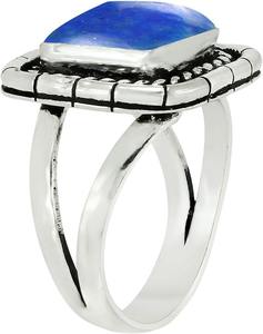 ลาพิสลาซูลี 925 เงินสเตอร์ลิงธรรมชาติทรงสี่เหลี่ยมอัญมณี Handmade แหวนเครื่องประดับเงินสเตอร์ลิง 925 ประทับตราแหวน - Product Image 4