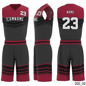 Nouvel arrivage d'uniforme de basket-ball pour hommes jeune <span class=keywords><strong>maillot</strong></span> respirant noir rouge Design Plus Size Option pour garçons - Product Image 4