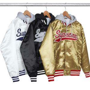 Chaqueta para hombre Varsity Jacket Formal BOMBER Satin Bomber con patrón de camuflaje Cierre de cremallera HBCU JACKET - Product Image 6