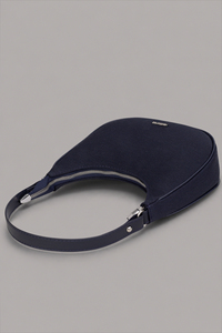 Wholesale Women's <b>Navy</b> Blue Canvas Half Moon Bag Casual Underarm <b>Purse</b> - Product Image 3