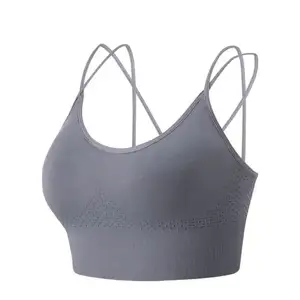 Phụ nữ của áo ngực thể thao Yoga cộng với kích thước backless Crop Top tập thể dục chạy chống sốc Yoga Áo ngực rỗng có thể tháo rời ly Yoga Áo ngực thể thao