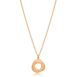 Design minimaliste texturé pendentif à breloques de forme ronde collier turc bijoux en argent Sterling 925 - Product Image 6