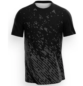 T-shirt en polyester tricoté uni pour homme, séchage rapide, logo imprimé en sérigraphie, t-shirt de sport - Product Image 3
