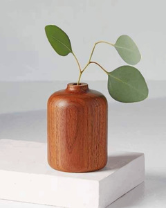 Impressionnant Vase à fleurs en bois pour la maison hôtel et Restaurant couleur marron dessus de table en bois fleur vase décoratif accessoires de décoration pour la maison - Product Image 3