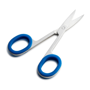 Tijeras profesionales de manicura de acero inoxidable alemán de 4 pulgadas para uñas, hoja afilada curvada con anillo de goma para cutícula, arte de uñas - Product Image 4