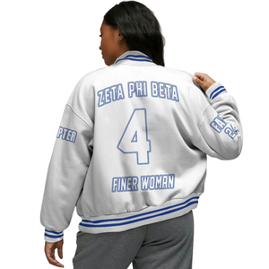 Zeta Phi Beta 1920 Bleu Blanc Grec Vie Varsity Letterman Veste Sororité ZPB Chenille Patch Founders Edition - Product Image 2