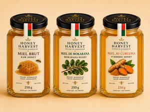 Collection Prestige Honey Harvest Trio 3x250g Miel Brut Naturel de Madagascar en Pot Mason - Product Image 5