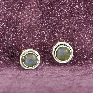 Labradorite naturelle pierre précieuse 925 argent Sterling usage quotidien boucles d'oreilles bijoux bohème prix de gros usine fournisseur en vrac - Product Image 4