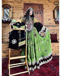 2025 nueva última llegada bordado a mano mujeres Color negro afgano conjunto de 3 piezas en tarifa al por mayor hermosos cordones Charma - Product Image 6