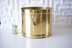 กระถางดอกไม้ทองเหลืองทรงกลมพร้อมที่จับสำหรับแต่งบ้านในร่มและกลางแจ้ง - Product Image 5