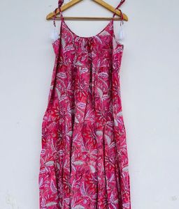 Women's Girls' Pure Cotton Maxi Dress Indian Block Print Casual Summer Evening Party Trendy New Wholesale Long Midi Dress - Product Image 1