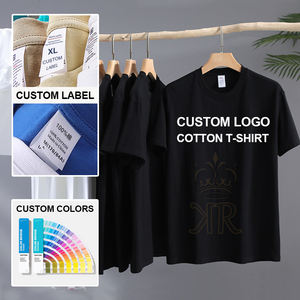 T-shirt à col rond de Style High Street pour femmes 100% coton respirant séchage rapide impression personnalisée T-shirt à manches courtes surdimensionné solide - Product Image 2