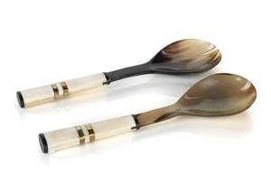 Cubiertos de servidor de ensalada Super 2024 de alta calidad, cuerno de Búfalo con juego de servidor de ensalada de alta calidad para vajilla en vajilla de mesa - Product Image 6