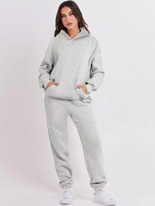 Conjunto Deportivo de 2 Piezas para Mujer, Talla Grande, Sudadera con Capucha Transpirable y Pantalones, Ropa Deportiva Informal para Fitness, Venta al Por Mayor - Product Image 2