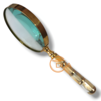 Énorme loupe en laiton de style victorien de 4 pouces en nacre bel outil fonctionnel pour l'artisanat en verre de visualisation détaillé