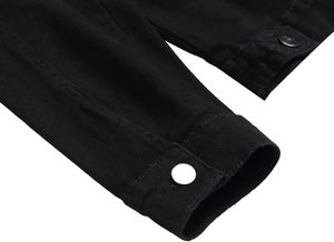 <b>Men's</b> Classic Casual Denim <b>Jacket</b> 100% Cotton Slim Fit Stand Collar <b>Trucker</b> Coat with Distressed Ripped Design Winter Suitable - Product Image 4