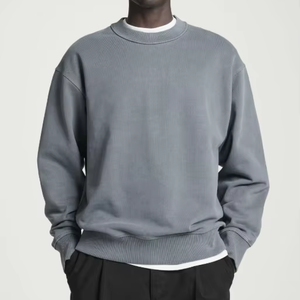 Sky Aim personalizado de alta calidad de talla grande Sudadera de cuello redondo patrón sólido estampado fino - Product Image 1