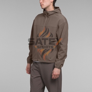 Sweat à capuche zippé pour homme 100% coton, respirant, en polaire, service OEM, haute qualité, 2 poches brodées - Product Image 3