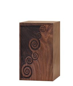 Urna de madera para adultos con diseño circular de cremación para cenizas, entierro funerario, recuerdos para mascotas, urna decorativa creativa conmemorativa grande - Product Image 1