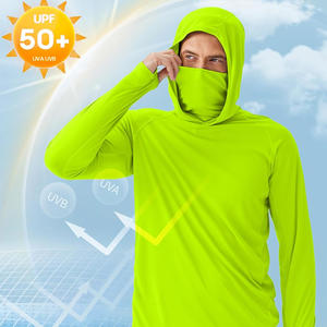 Camisas de pesca de hombre ligeras a prueba de viento OEM con capucha de manga larga transpirable diseño de logotipo personalizado para marca de protección solar - Product Image 6