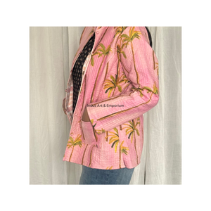 Venta al por mayor Chaqueta de algodón acolchado hecho a mano indio Jaipuri Vintage algodón Kantha chaqueta sin mangas chaqueta reversible de algodón de Palma - Product Image 1