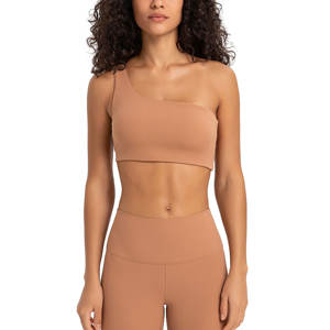 Reggiseno sportivo antiurto da donna elegante e taglie forti da donna a coste monospalla Top <span class=keywords><strong>Sexy</strong></span> con ritagli per correre atletici - Product Image 2