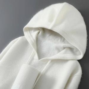 Autumn Winter <b>Men's</b> 100% Cotton Thick <b>Hooded</b> Pullover Embroidered Soft <b>Knitwear</b> Casual Comfort Customizable Clothing Tops - Product Image 3