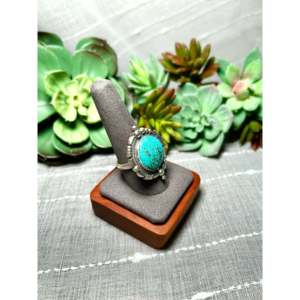 Daniel Benally Kingman Turquoise & Sterling <b>Silver</b> <b>Statement</b> <b>Ring</b> Size 9.75 Fine Jewelry with Rhodium Plating Everyday Wear - Product Image 2