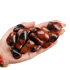 Vente en gros de pierre roulée en vrac Obsidienne acajou Cristal naturel de guérison Reiki Chakra Cristal gravé Pierre précieuse Caillou sculpté - Product Image 2