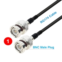 Câble RG174 BNC vers BNC, connecteur mâle-femelle à angle droit, rallonge coaxiale RF, pigtail