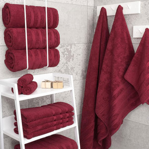 Turkish Cotton Bath <b>Towel</b> Set 600 GSM Soft & Plush Quick Dry Lint-Free <b>Towels</b> for Home and Spa <b>Towel</b> Bordeaux Red - Product Image 2