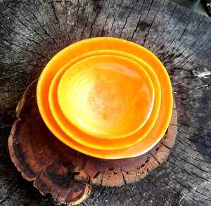 High Quality Handmade High Polished Resin Salad <b>Bowl</b> Luxury Style Kitchenware for Serving <b>Soup</b> Noodle Wood Base - Product Image 4