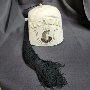 DOI Mujeres Sombrero Blanco Fez One Line Rhinestones 2025 Freemasons Sombrero Masónico Alta Calidad Personalizado Mejor Venta Caliente Fezz - Product Image 1