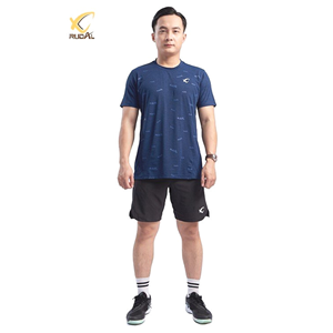 002-เสื้อผ้าผู้ชายเสื้อยืดผู้ชายแห้งเร็วระบายอากาศได้ดีกำหนดโลโก้95% 5% โพลีเอสเตอร์สแปนเด็กซ์ชุดกีฬาสำหรับฟิตเนสเนส - Product Image 6
