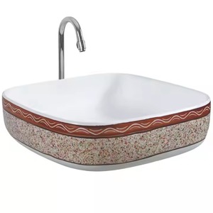 Lavabo de table de couleur grise lavabo en gros approvisionnement d'usine Lavabo en céramique Lavabo d'art Lavabos de salle de bains bassin de comptoir de navire - Product Image 1