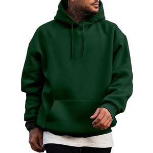 Sudadera con capucha para hombre de talla grande cómoda de Color sólido con cuello redondo y manga larga de algodón 100% más vendida - Product Image 6