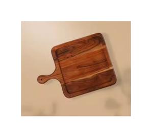 Assiette de service en bois de manguier artisanal plateau à Dessert rustique assiette à thé café plateau en bois plateau de service plateau de nourriture fini brun - Product Image 1