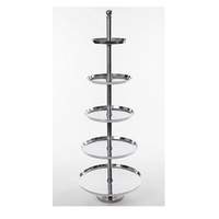 Etagere support à gâteau XL en fonte d'aluminium 150 cm, présentoir décoratif de mariage à cinq niveaux en verre à vin pour la décoration de la maison