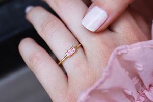 Plata de Ley 925 sólida, piedra de cuarzo rosa, banda increíble, joyería de plata para mujer y niña, anillos para fiesta de cumpleaños de aniversario - Product Image 2